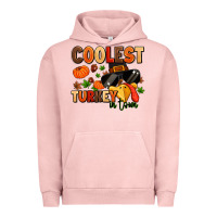Pigment Salmon coolest turkey in town Urban Hoodie - MaliasSmallBusiness