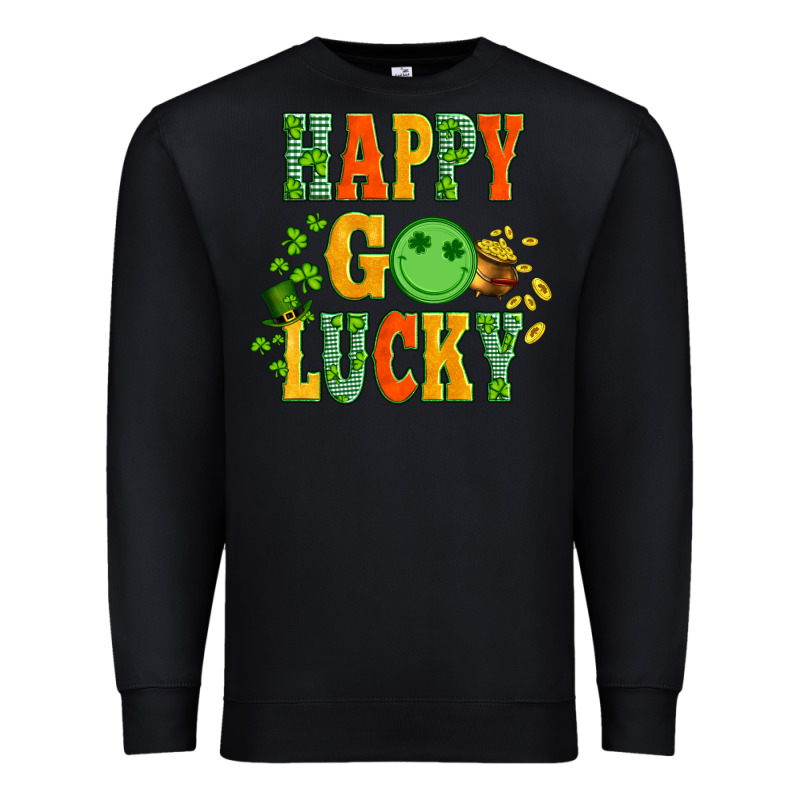 Happy Go Lucky  With Coin And Shamrock Premium Sweatshirt by Artiststas | Teevron