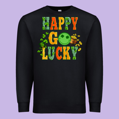 Happy Go Lucky  With Coin And Shamrock Premium Sweatshirt Designed By Artiststas