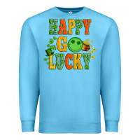 Ocean Blue happy go lucky  with coin and shamrock Premium Sweatshirt - Artiststas