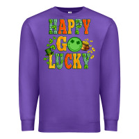 Purple happy go lucky  with coin and shamrock Premium Sweatshirt - Artiststas