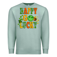 Seafoam happy go lucky  with coin and shamrock Premium Sweatshirt - Artiststas