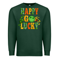 Sports Green happy go lucky  with coin and shamrock Premium Sweatshirt - Artiststas