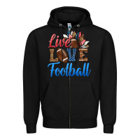 Black live love american football Zipper Hoodie - HRA Design Shop