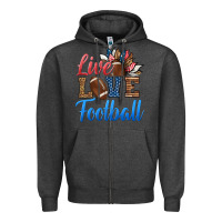 Charcoal Heather live love american football Zipper Hoodie - HRA Design Shop