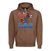 Chestnut live love american football Zipper Hoodie - HRA Design Shop
