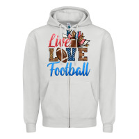 Dove Grey live love american football Zipper Hoodie - HRA Design Shop