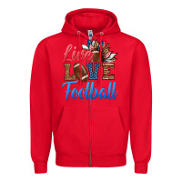 Red live love american football Zipper Hoodie - HRA Design Shop