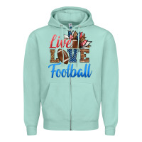 Seafoam live love american football Zipper Hoodie - HRA Design Shop