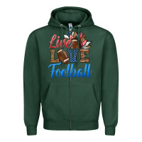 Sports Green live love american football Zipper Hoodie - HRA Design Shop