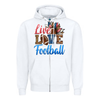 White live love american football Zipper Hoodie - HRA Design Shop