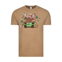 Vintage Coffee christmas reindeer Vintage Tee - MaliasSmallBusiness