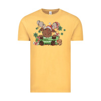Vintage Mustard christmas reindeer Vintage Tee - MaliasSmallBusiness