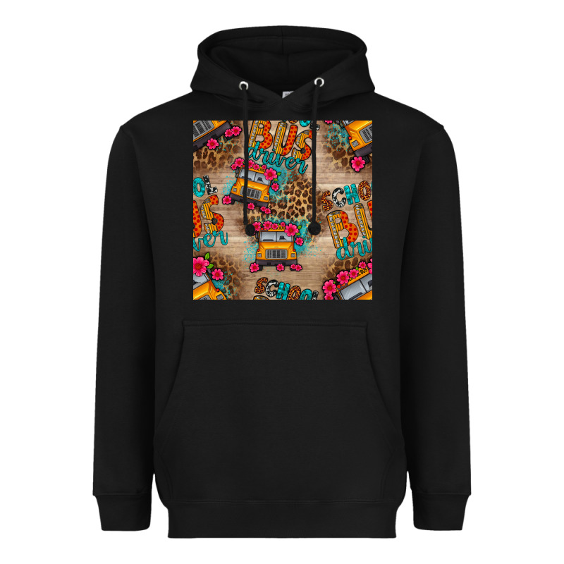 School Bus Driver And Flower Seamless Patterns Heavyweight Hoodie by BundleAndBundleShop | Teevron