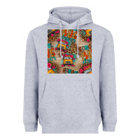 Heather Grey school bus driver and flower seamless patterns Heavyweight Hoodie - BundleAndBundleShop