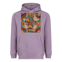 Lavender school bus driver and flower seamless patterns Heavyweight Hoodie - BundleAndBundleShop