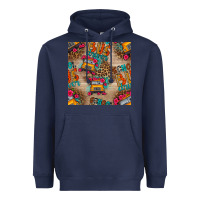 Navy school bus driver and flower seamless patterns Heavyweight Hoodie - BundleAndBundleShop
