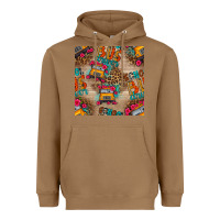 Toasted Coconut school bus driver and flower seamless patterns Heavyweight Hoodie - BundleAndBundleShop