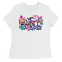 White stitch with lilo coffee cups Ladies Tee - AdoDesignShop