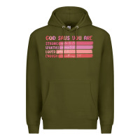 Army Green god says you are Premium Hoodie - MaliasSmallBusiness