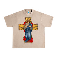 French Oak jesus christ cross Urban Heavy Tee - texasbilliewilder