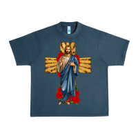 Midnight Navy jesus christ cross Urban Heavy Tee - texasbilliewilder