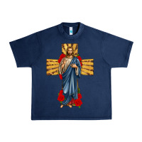 Navy jesus christ cross Urban Heavy Tee - texasbilliewilder