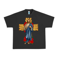 Pigment Black jesus christ cross Urban Heavy Tee - texasbilliewilder