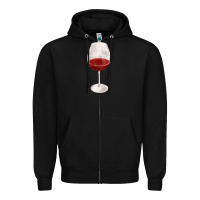 Black wine glass fa element Zipper Hoodie - FaDigitalArtStudio