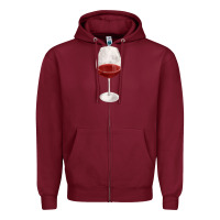Burgundy wine glass fa element Zipper Hoodie - FaDigitalArtStudio