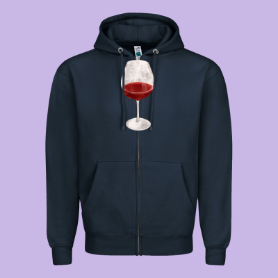 Wine Glass Fa Element Zipper Hoodie Designed By Fadigitalartstudio