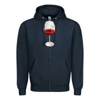 Navy wine glass fa element Zipper Hoodie - FaDigitalArtStudio