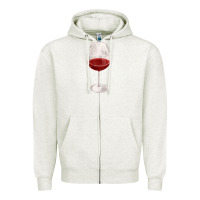 Oatmeal Heather wine glass fa element Zipper Hoodie - FaDigitalArtStudio