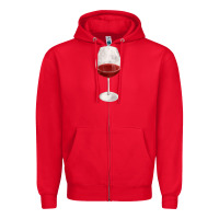 Red wine glass fa element Zipper Hoodie - FaDigitalArtStudio