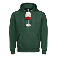 Sports Green wine glass fa element Zipper Hoodie - FaDigitalArtStudio