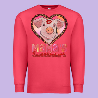 Mama's Sweetheart Baby Pig Premium Sweatshirt Designed By Adodesignshop