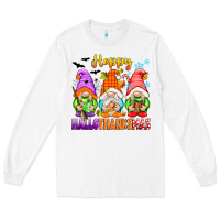 White happy hallothanksmas gnomes Long Sleeve Tee - texasbilliewilder