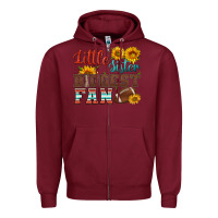 Burgundy little sister biggest fan american football Zipper Hoodie - HRA Design Shop