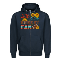 Navy little sister biggest fan american football Zipper Hoodie - HRA Design Shop