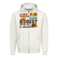 Oatmeal Heather little sister biggest fan american football Zipper Hoodie - HRA Design Shop