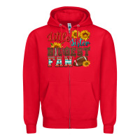 Red little sister biggest fan american football Zipper Hoodie - HRA Design Shop