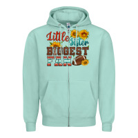 Seafoam little sister biggest fan american football Zipper Hoodie - HRA Design Shop