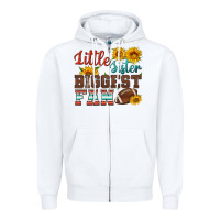 White little sister biggest fan american football Zipper Hoodie - HRA Design Shop