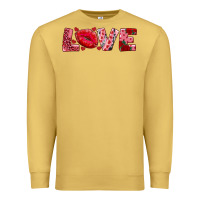Antique Gold love with kiss Premium Sweatshirt - AdoDesignShop