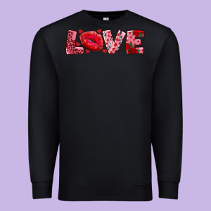Love With Kiss Premium Sweatshirt Designed By Adodesignshop