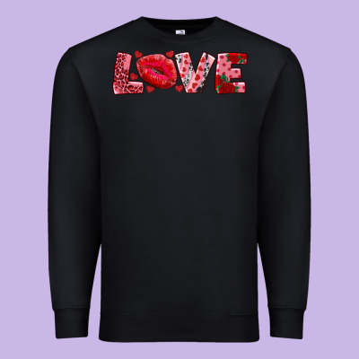 Love With Kiss Premium Sweatshirt Designed By Adodesignshop