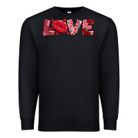 Black love with kiss Premium Sweatshirt - AdoDesignShop