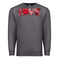 Charcoal Heather love with kiss Premium Sweatshirt - AdoDesignShop