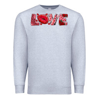 Heather Grey love with kiss Premium Sweatshirt - AdoDesignShop