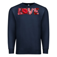 Navy love with kiss Premium Sweatshirt - AdoDesignShop
